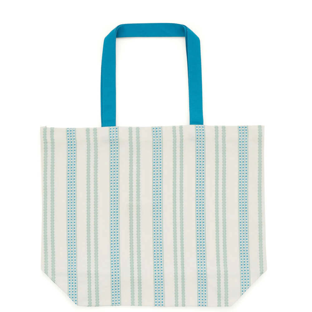 Land & Shore Ticking Green Stripe Woven Tote Bag